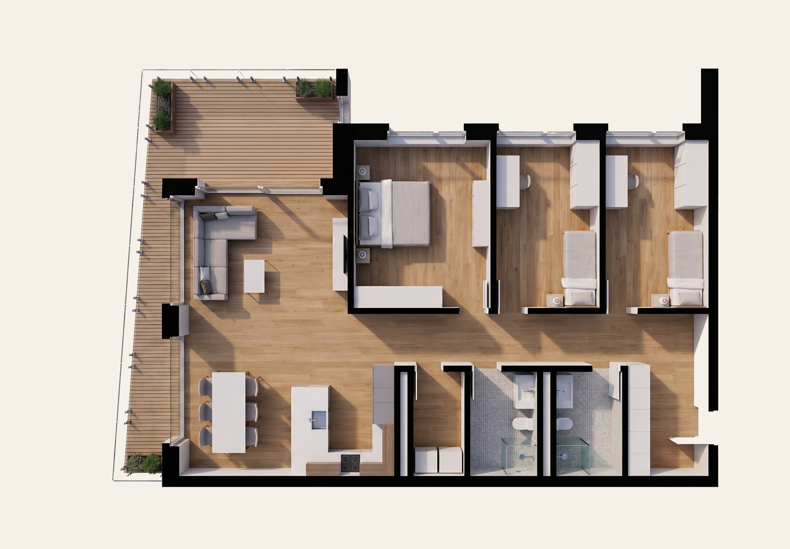 Wohnung 3.2 — Realistische Visualisierung