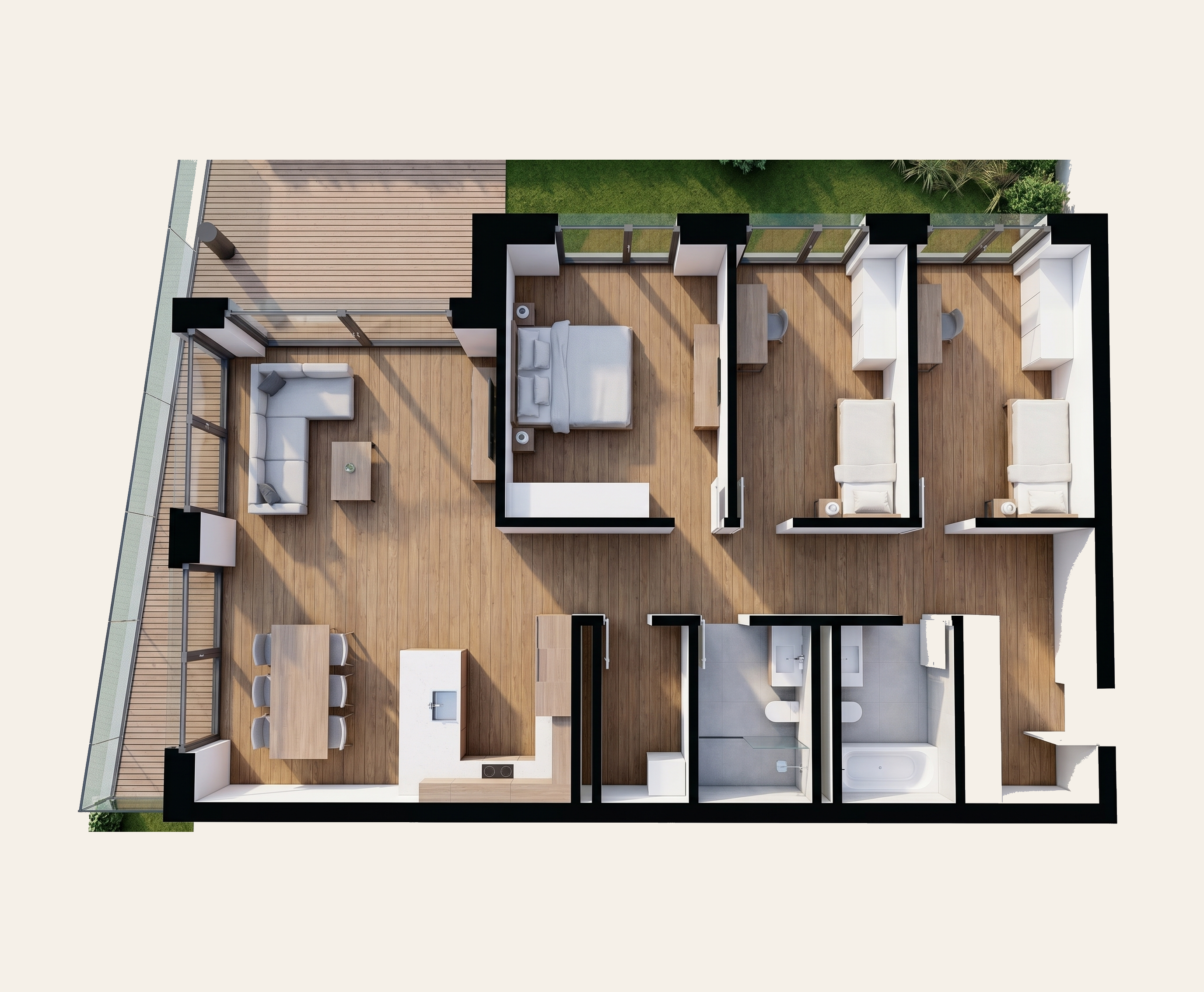 Wohnung 2.2 — Realistische Visualisierung