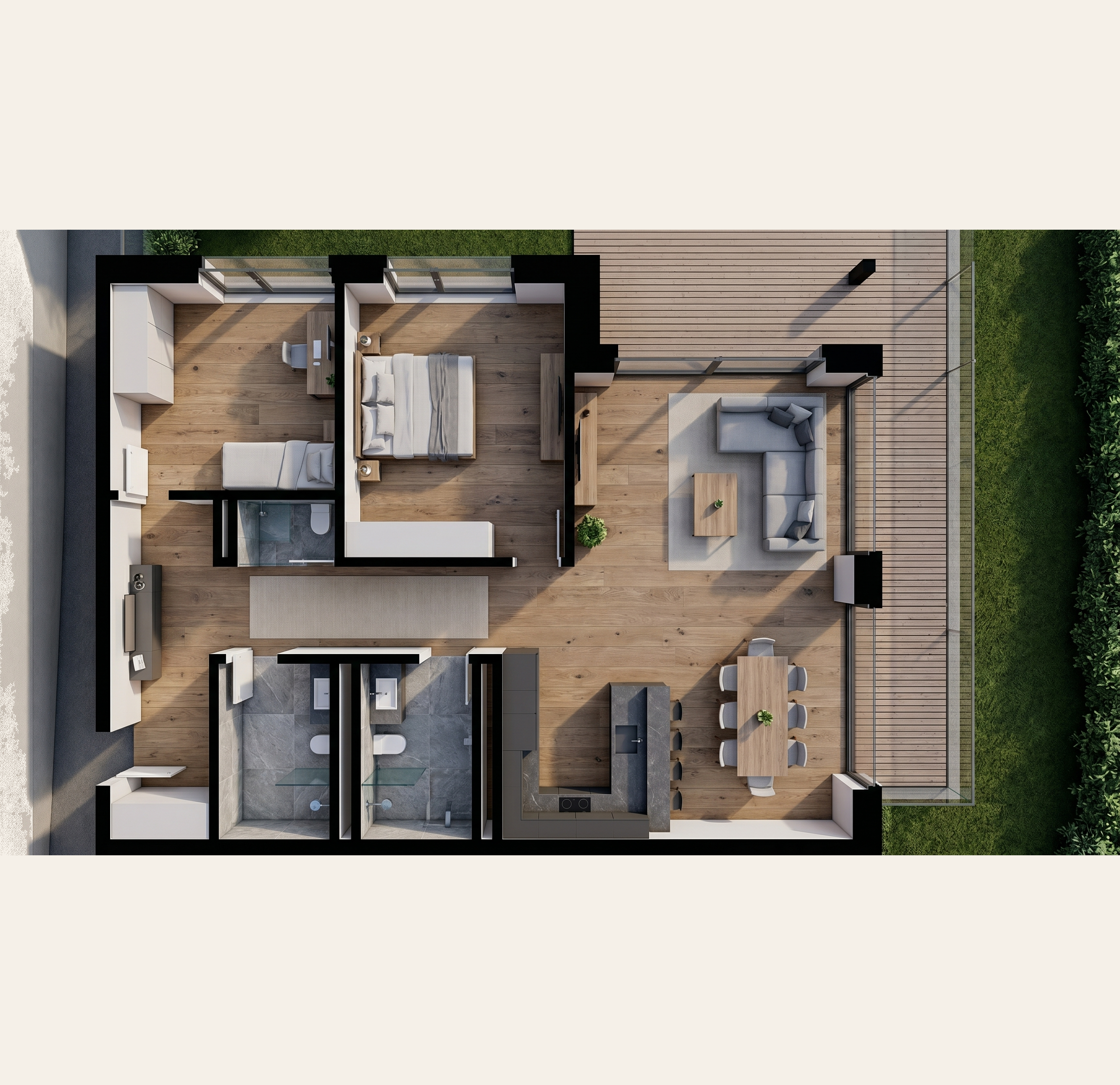Wohnung 2.4 — Realistische Visualisierung