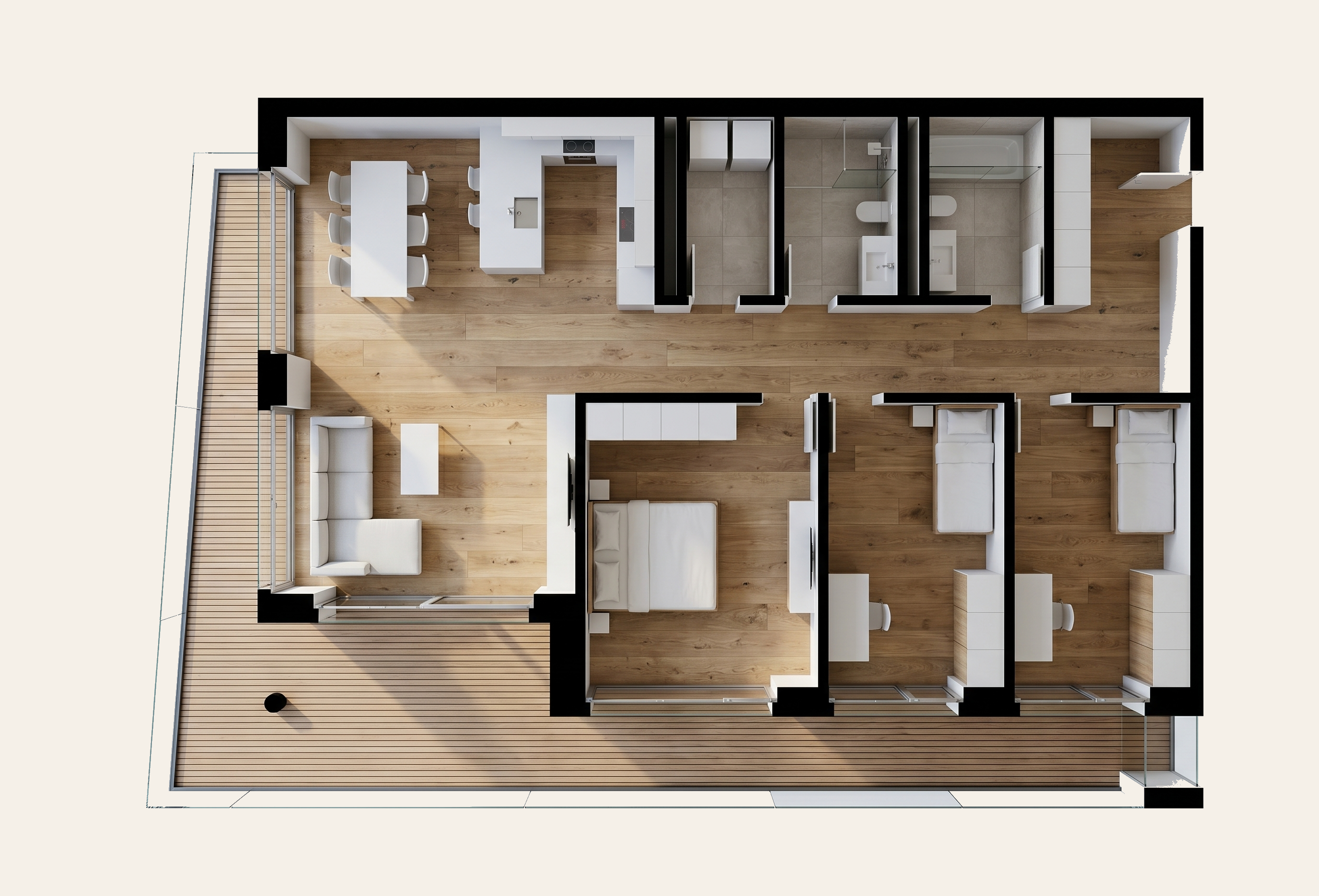 Wohnung 3.1 — Realistische Visualisierung